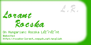 lorant rocska business card